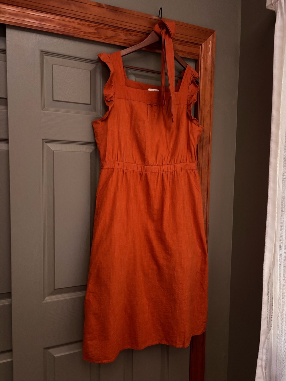 Universal Thread Square Neck Midi Dress in Burnt Orange